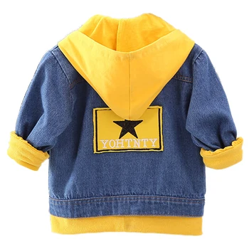 

Pentagram Denim jacket with stitching New Boys and Girls 1-4 year Child baby Jacket High quality trend cowboy clothes