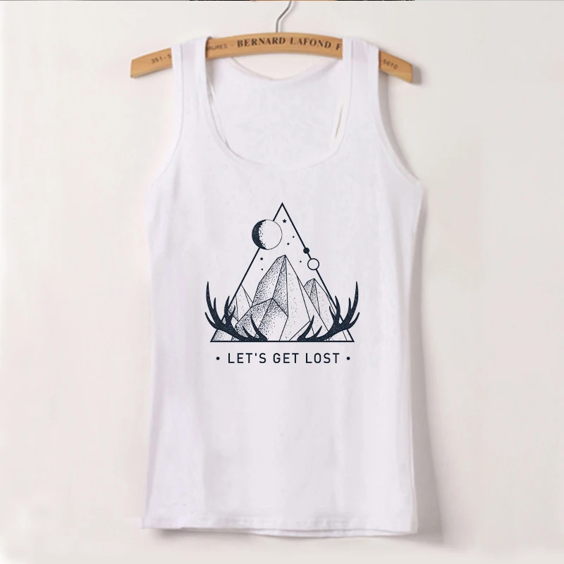 Camisole, женские майки, Vogue Belief Of The Universe, футболка с принтом, Женская Повседневная Свободная майка Harajuku размера плюс, спортивные майки - Цвет: 1342