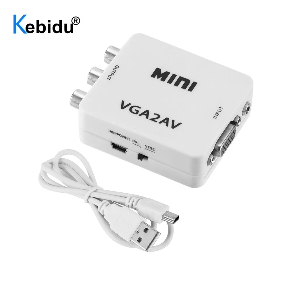 Преобразователь Mini HD 1080P VGA в RCA с 3 5 мм Auido видеовыходом AV для ПК ТВ компьютера |