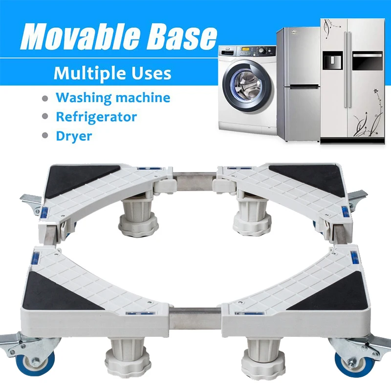 

Washing Machine Floor Stand Adjustable Fridge Movable Base Holder Anti-skid for Refrigerator Dryer Universal Machine
