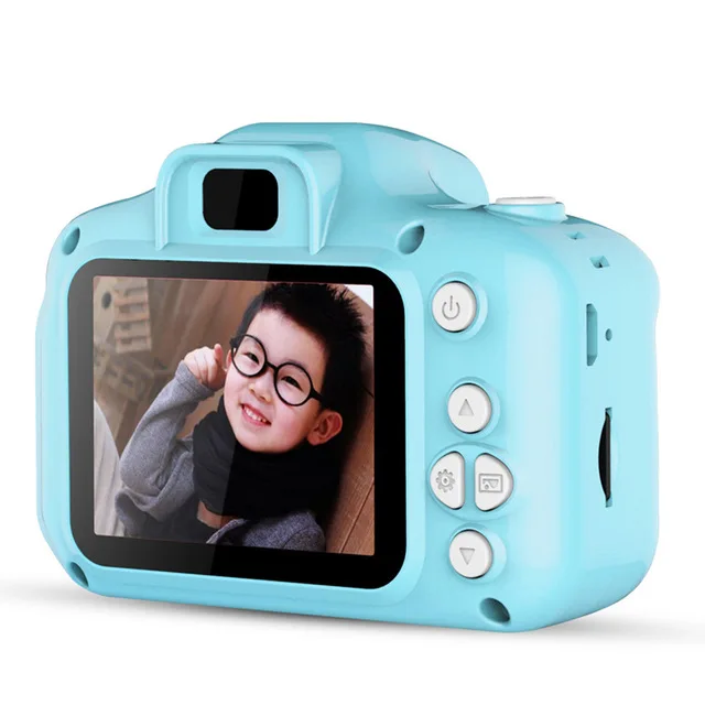 Children Kids Camera Educational Toys for Baby Gift Mini Digital Camera 1080P Projection Video Camera with 2 Inch Display Screen Blue No TF Card