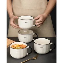  Ceramic контейнер для хранения Instant Noodles Bowl With Lid Student Dormitory Uses Japanese Cup Convenient Canteen 