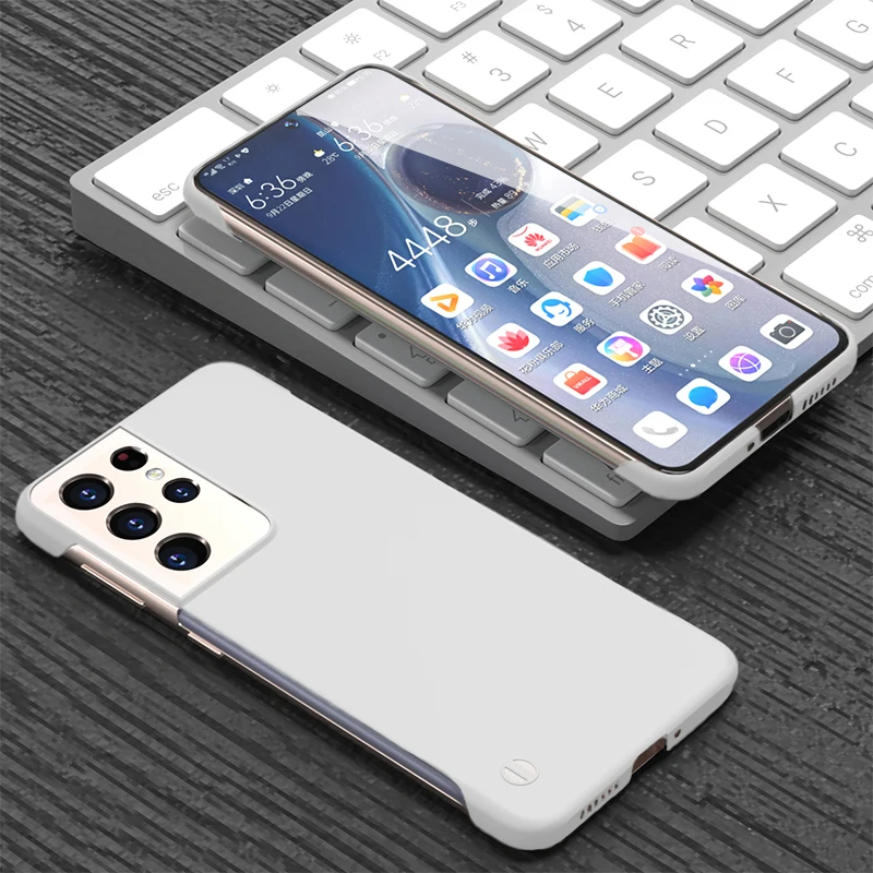 Rahmenlose, matte Hülle in Bonbonfarbe für Samsung Galaxy S22 S21 S20 Note20 Ultra S9 S10 Plus FE Slim Hard PC Stoßfest_voghion.com
