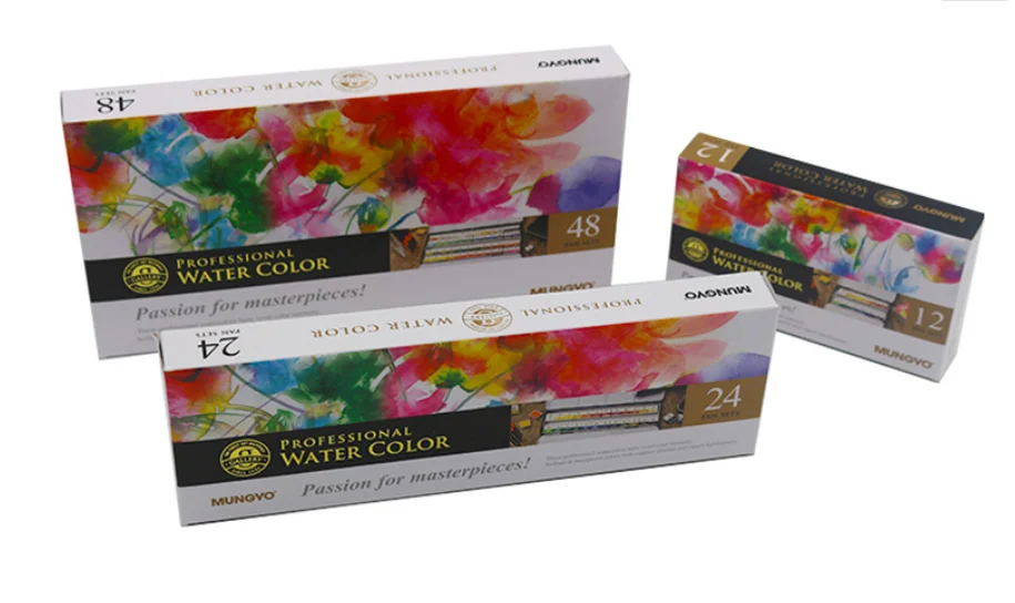 MUNGYO 12/24/48 colors Professional watercolor paints MWPH series