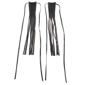 

Motorcycle Black PU Leather Brake Lever Covers Biker Clutch Fringe Tassels for Cruiser Chopper Bobber Chief Classic