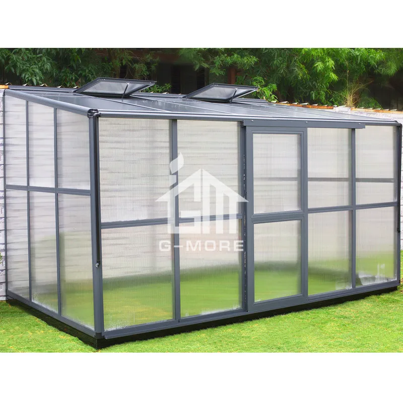 

Outdoor Lean to Aluminum Greenhouse Home Garden