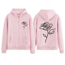2020 women Clothing children couple shirt Flower Rose sweatshirts spring autumn Zipper Hoodie sweatshirt couple Love jackets