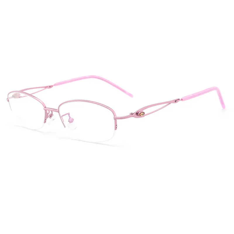 Новые женские очки в деловом стиле, полуоправы, титановые очки с оправой из сплава, простые артефактные очки