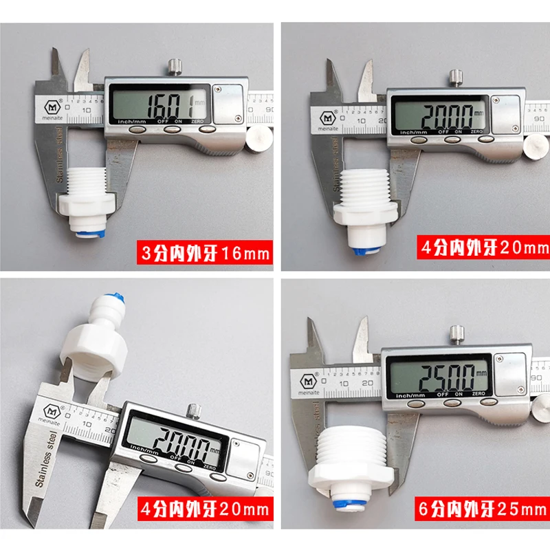 RO Water Straight Pipe Fitting 1/4" 3/8" OD Hose 1/8" 1/4" 3/8" 1/2" 3/4" BSP Male Female Thread Plastic Quick Connector System