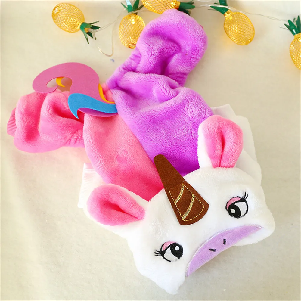 Rainbow Unicorn Dog Clothes for Small Medium Dogs Cat Clothes Soft Coral Pet Cat Overalls Chihuahua Teddy Jumpsuit Puppy Clothes (9)