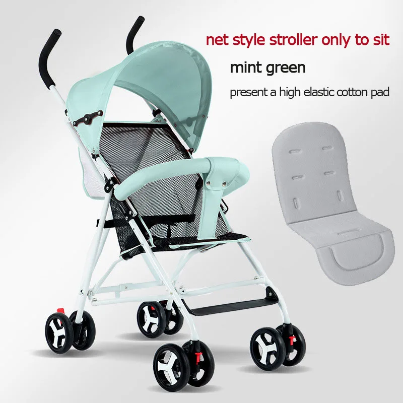 Супер легкость, детская коляска, четыре колеса, складная, 3 в 1, детская коляска для путешествий, высокий пейзаж, портативная коляска, новая детская коляска - Цвет: green2