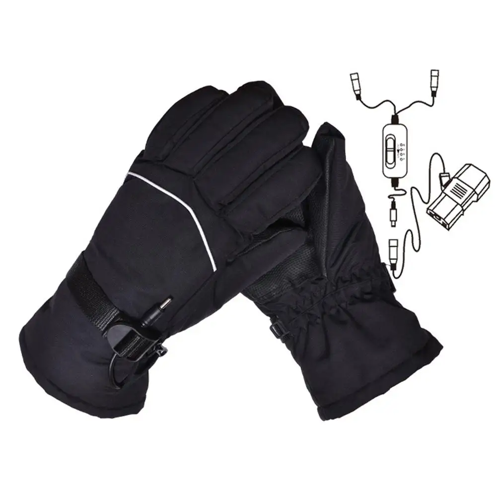 Перчатки с электроподогревом зимние теплые перезаряжаемые электрические перчатки с подогревом на батарейках Зимние перчатки для мужчин и женщин для мотоцикла на открытом воздухе