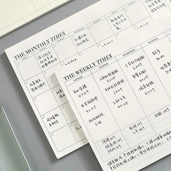 

1pc Simple Business Schedule Plan Notebook Tearable Notepad To-Do Note Monthly Plan Memo Books Student Office Supplies 60 Sheets