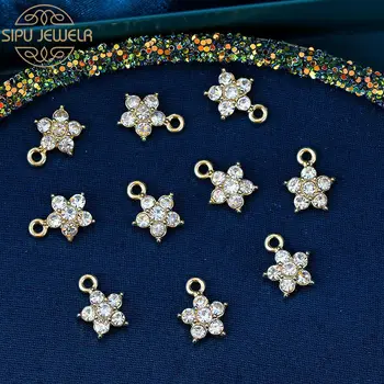

10Pcs Golden Alloy Charms Crystal Star Wedding Jewelry Making Earrings DIY Charms With Hole Handmade Necklaces Crafts Wholesale