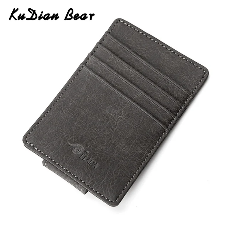 KUDIAN BEAR мужской кошелек из искусственной кожи с зажимом для денег Тонкий