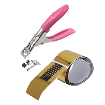

100Pcs Golden Nail Art Tips Extension Forms Guide French DIY Tool & 1Pcs Acrylic Uv Gel False Nail Tip Clipper Cutter