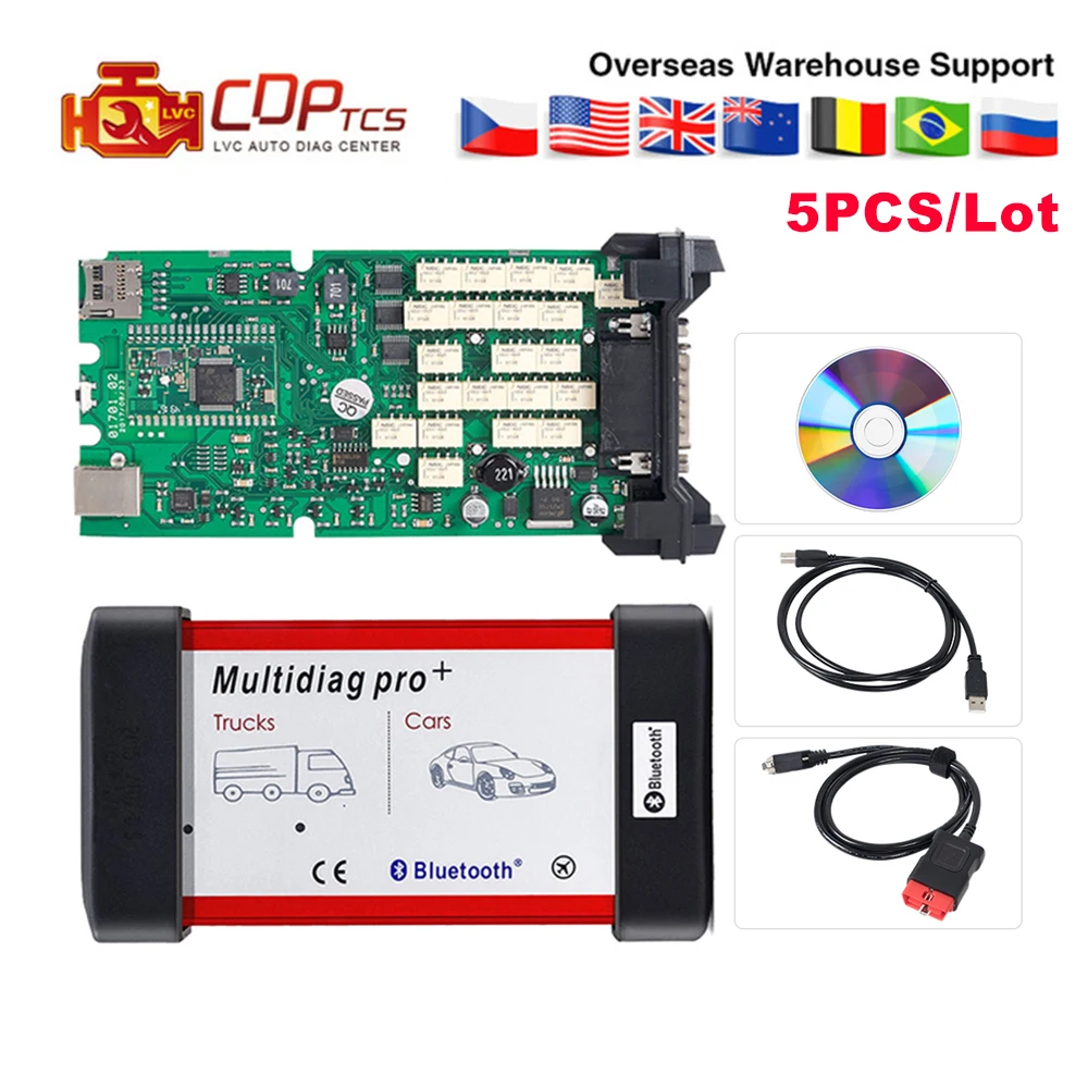 5 шт./лот CDP TCS Multidiag Pro + bluetooth 2016. R0 Keygen одна плата OBD2 интерфейс автомобиля/грузовика