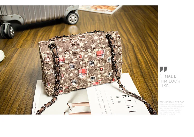 2019 Luxury Star Patchwork Denim Handbags Women Bags Designer Brand Flap Chain Crossbody Bag Female Quilted Jeans Shoulder Bags (7)