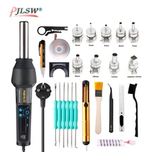 220 В 650 Вт 480 градусов lcd Регулируемая электронная Тепловая фена паяльная станция IC SMD BGA Rework 9 сопла 8018 lcd