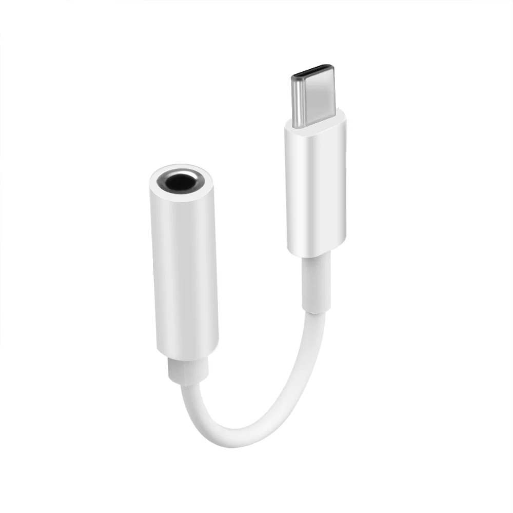 USBC Тип c до 3,5 наушники Аудио Aux кабель наушники адаптер для huawei P20 P30 Pro Xiaomi usb type C штекер 3,5 мм разъем Женский - Цвет: Белый