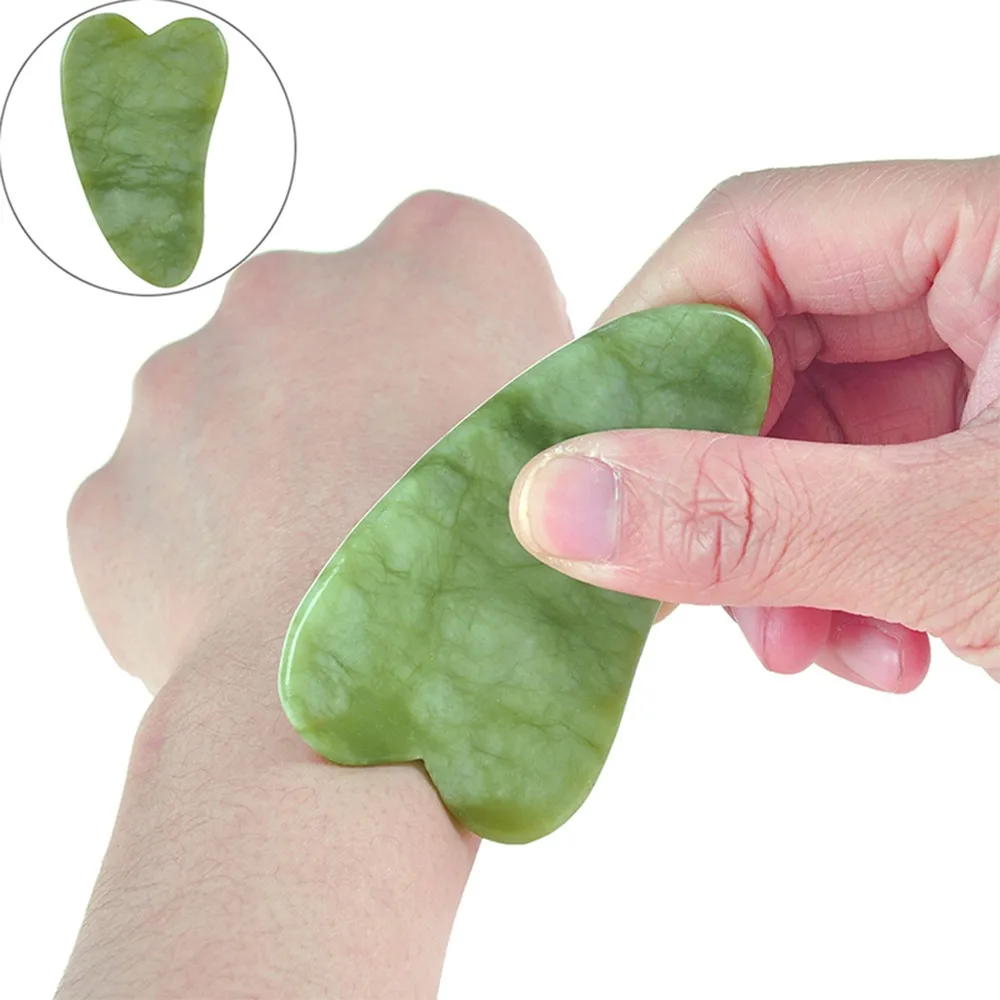 Gua sha Scraper Board Natural Jade Face Massager Facial Guasha Meridian Muscle Relaxation Skin Lifting Face Thin Gouache Scraper