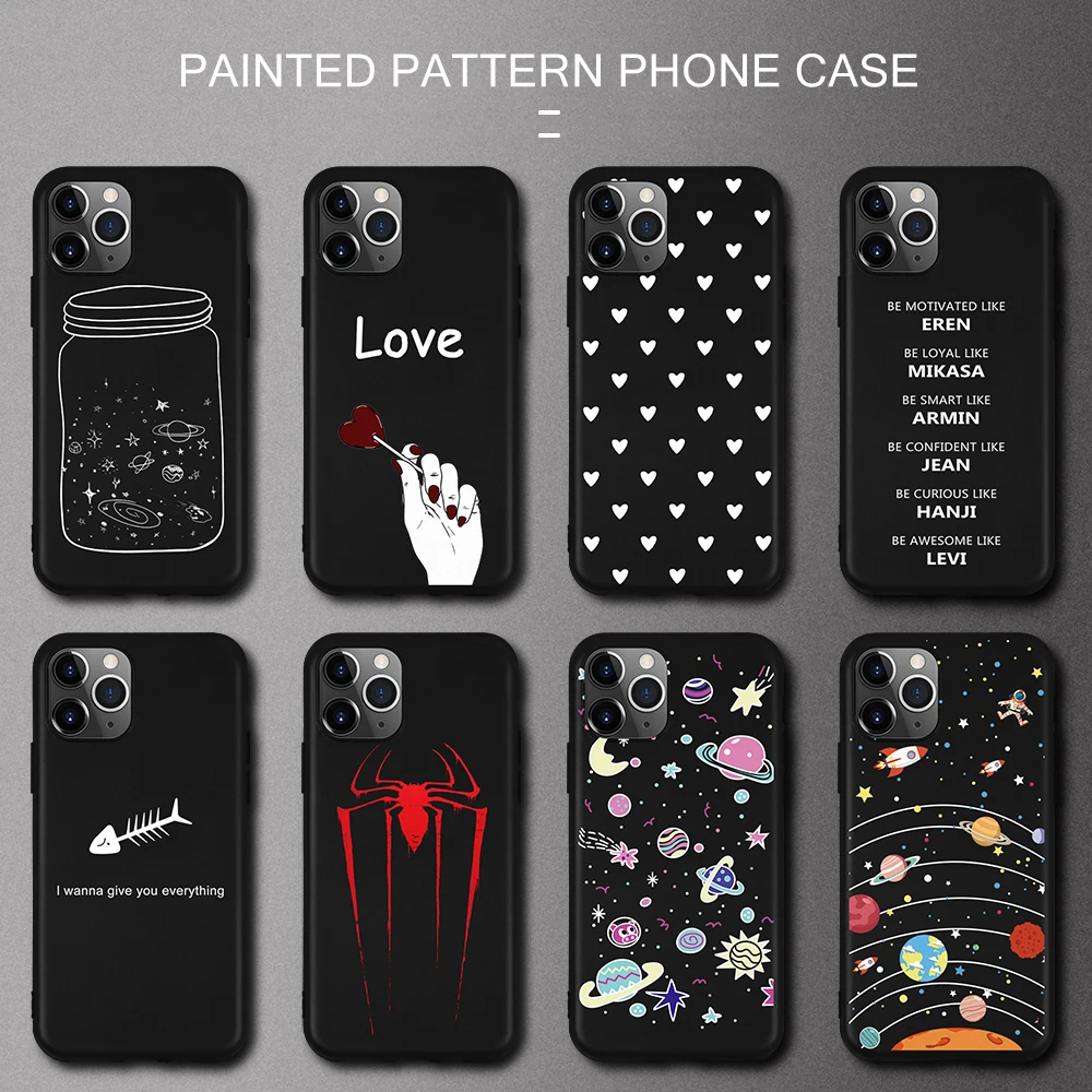 Premium For iPhone 11 Pro Max 2019 Silicone Star Planet Love Heart Phone Case For iPhone 11 2019 Ultra Thin Soft Pattern Cover