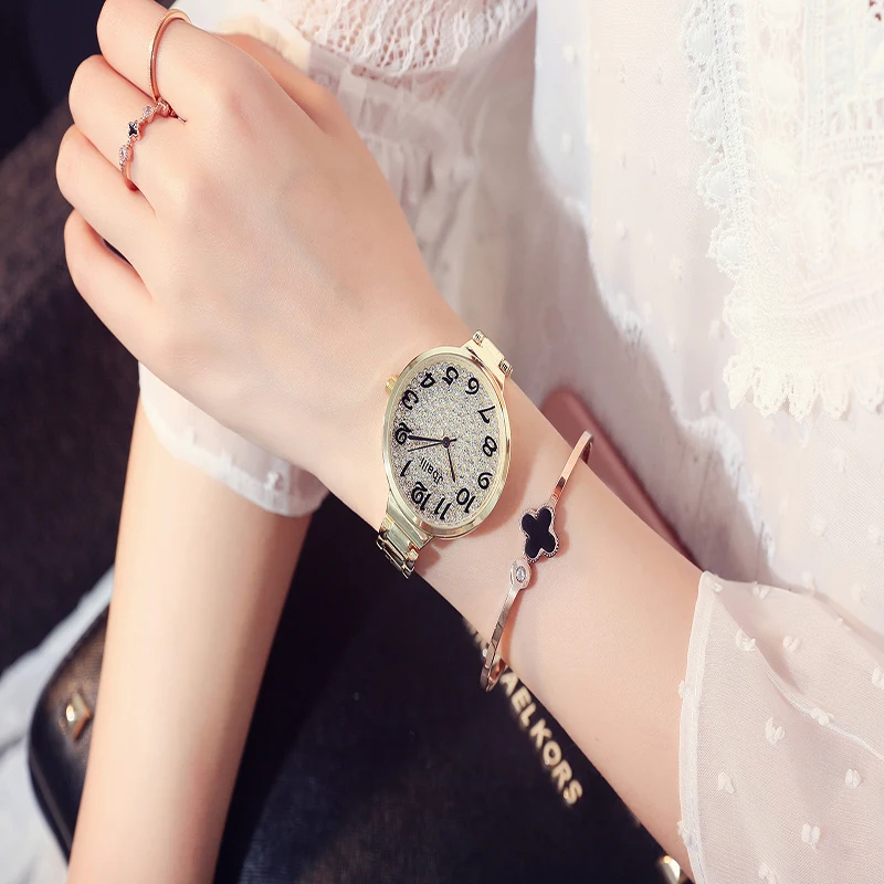 Women Luxury Wrist Watches Ladies Fashion Big Numerals Diamond Dial Girl Casual Party Quartz Clock Reloj Mujer Marcas Famosa
