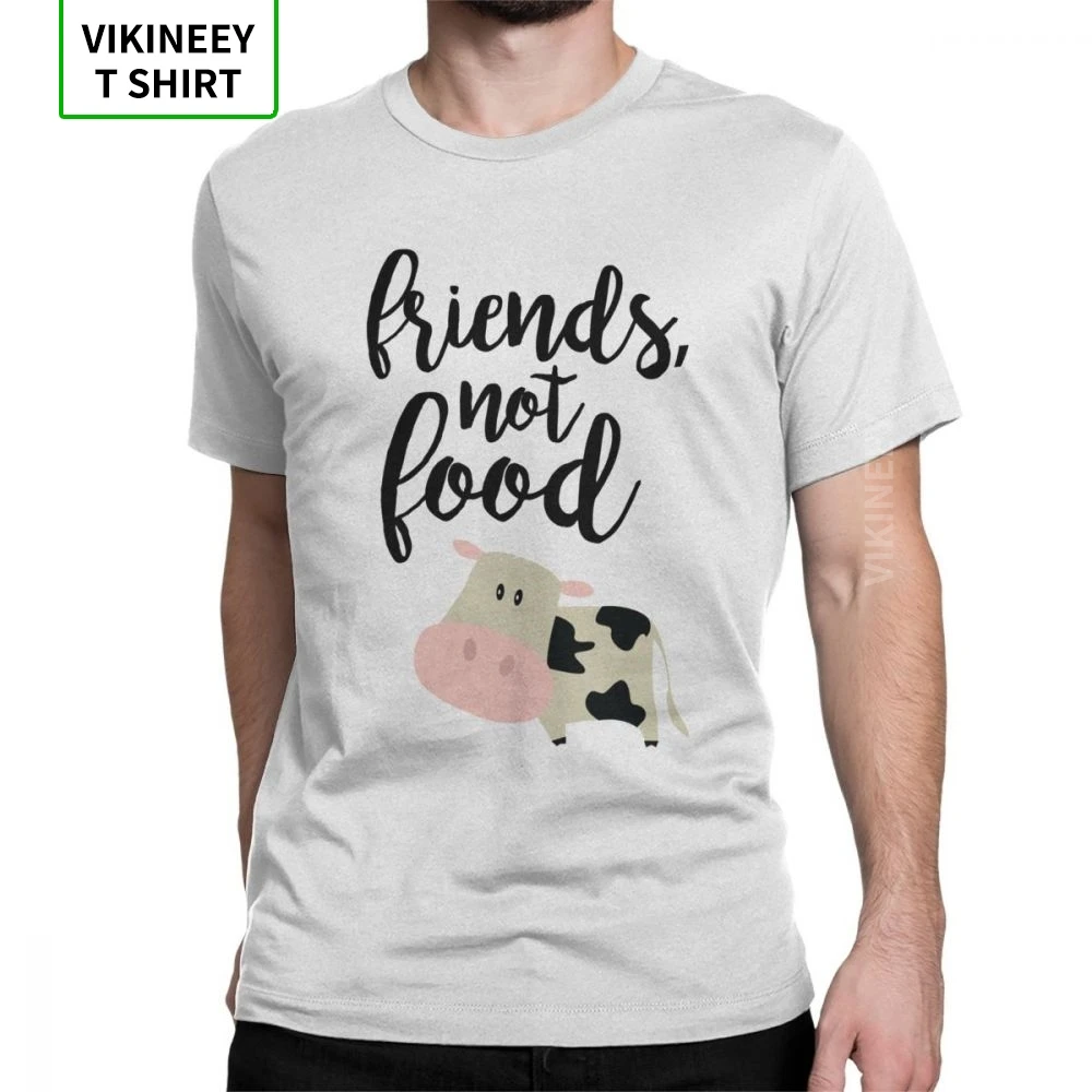 Men T-Shirts Friends Not Food Vegan Awesome Short Sleeve Tee Shirt O Neck Clothes Cotton New Arrival T-Shirts Guys Streetwear