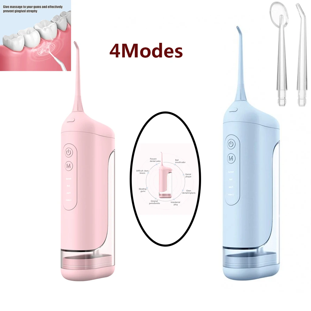 

Cesoon 4 Modes Oral Irrigator Portable Water Flosser Rechargeable Jet Floss Pick 2 Tips Tooth Cleaner Cordless Teeth Care Tools