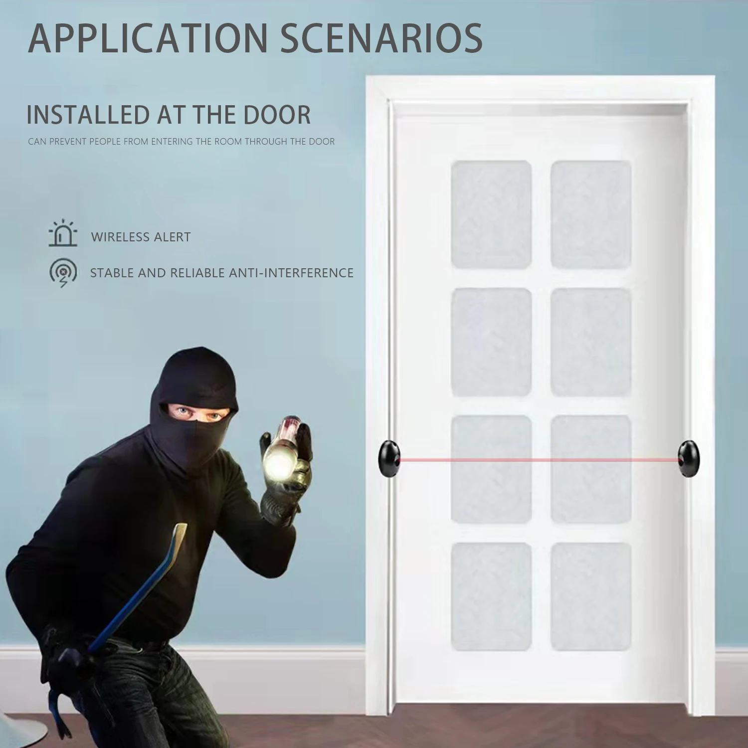 Single beam infrared beam detector outdoor infrared anti-theft alarm gate signal sensor Infrared on the radio detector