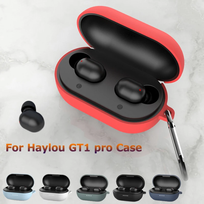 Силиконовый чехол для наушников Haylou GT1 Pro защитный гарнитуры с пряжкой против
