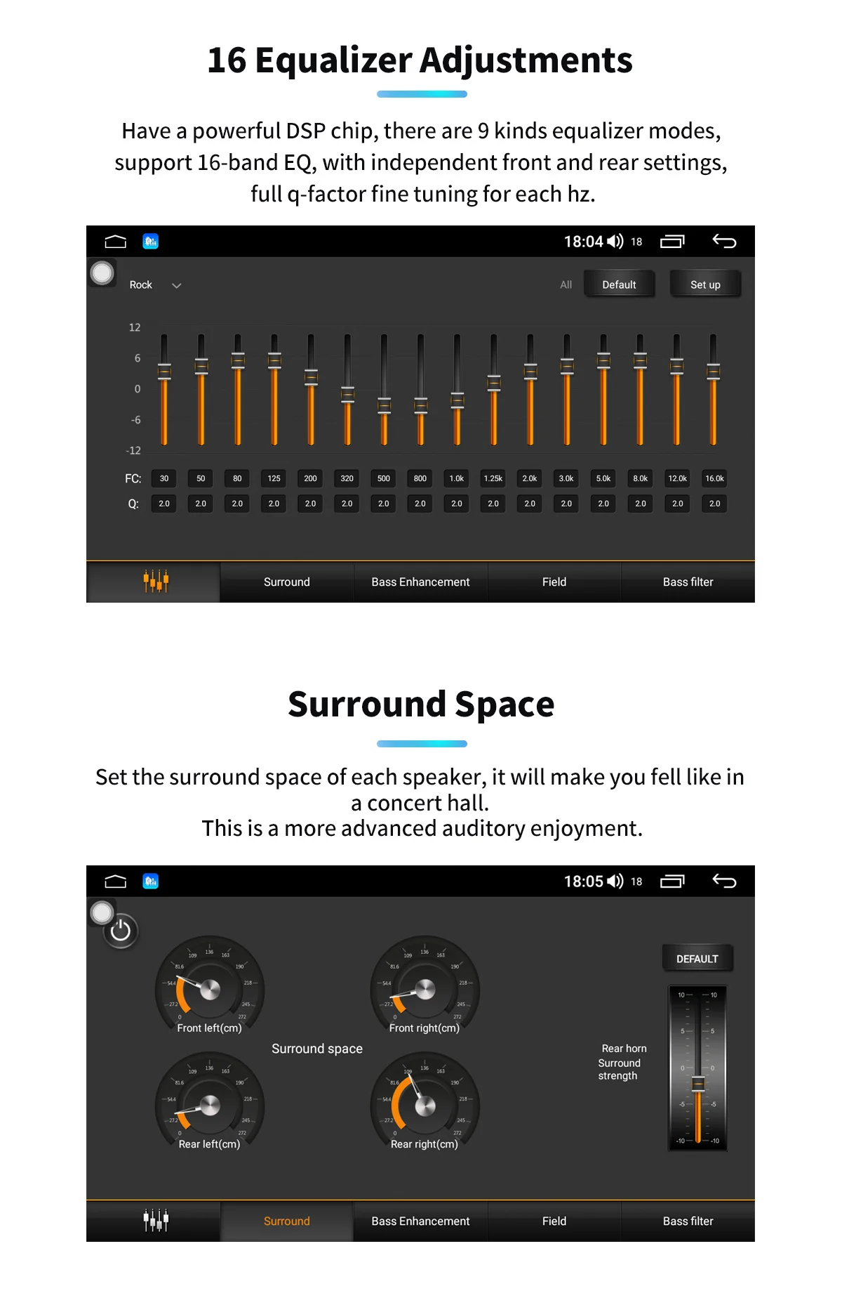 Top 7"Double 2 Din Head Unit GPS Navigation Octa Core Android 8.1 Universal Car Radio Cassette Stereo No DVD Player Built-in DSP 5