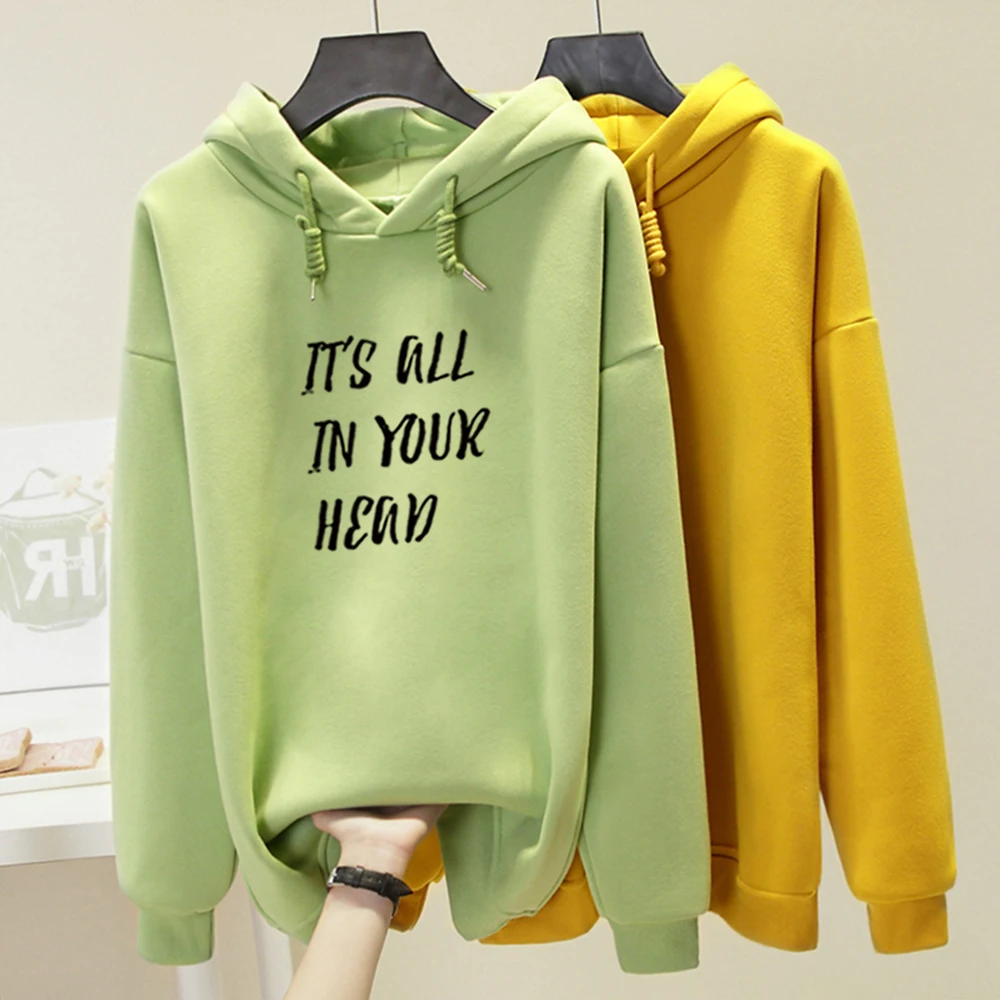 

Letter Print Kpop Harajuku Sweatshirt Streetwear Winter Pullover Fleece Oversized Hoodie Female Tops Women Thicken Clothes