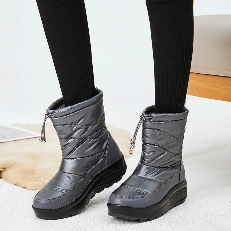 Зимние женские Треккинговые ботинки; Водонепроницаемая горная обувь; уличные кроссовки на платформе; треккинговые ботинки; плюшевые зимние ботинки размера плюс; Foowear зимние кроссовки кроссовки женские