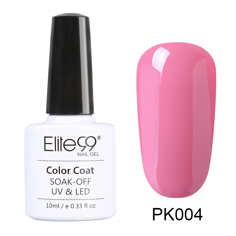 Elite99 10 мл Розовый Цветной Гель-лак для ногтей Soak Off Маникюр праймер верхнее покрытие Гель-лак Полупостоянный Гибридный гвоздь арт-гель лак - Цвет: PK004