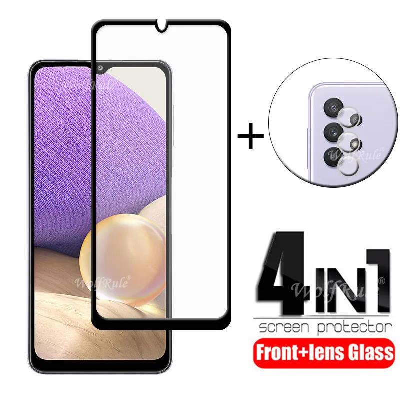4 In 1 Per Samsung Galaxy A32 Vetro Per Samsung A32 Protezione Dello Schermo In Vetro Temperato Per Samsung A02S A51 A71 A12 A32 Vetro Dell'Obiettivo