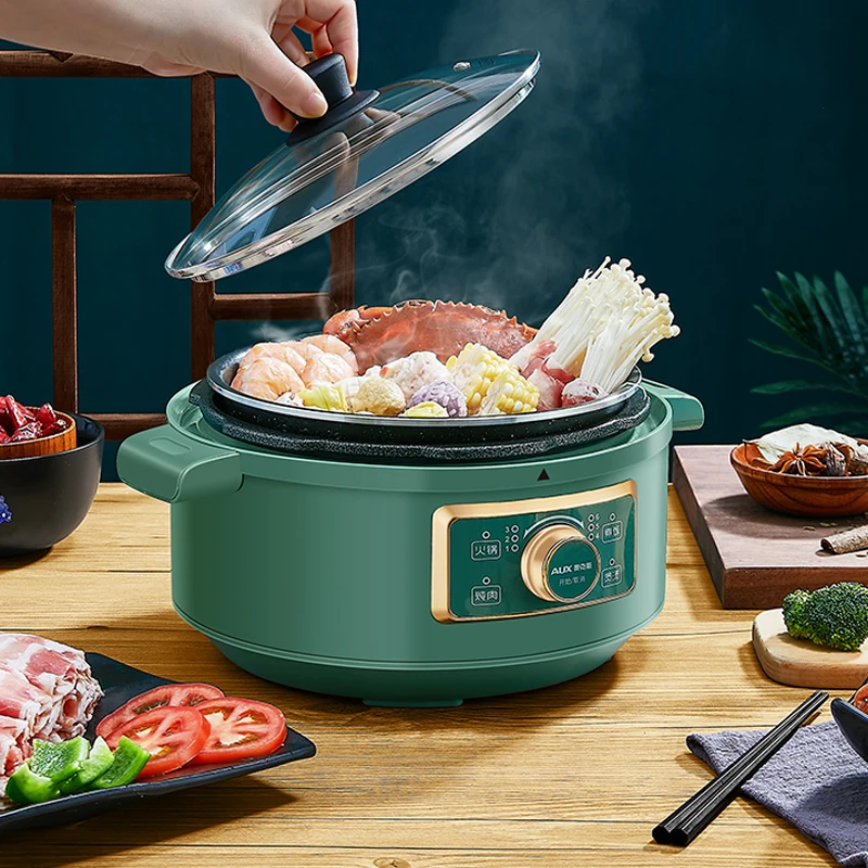 Electric Hot Pot Rice Cooker Multifunction Split Type Pot Kitchen Cooker  Non-stick Frying Pan For