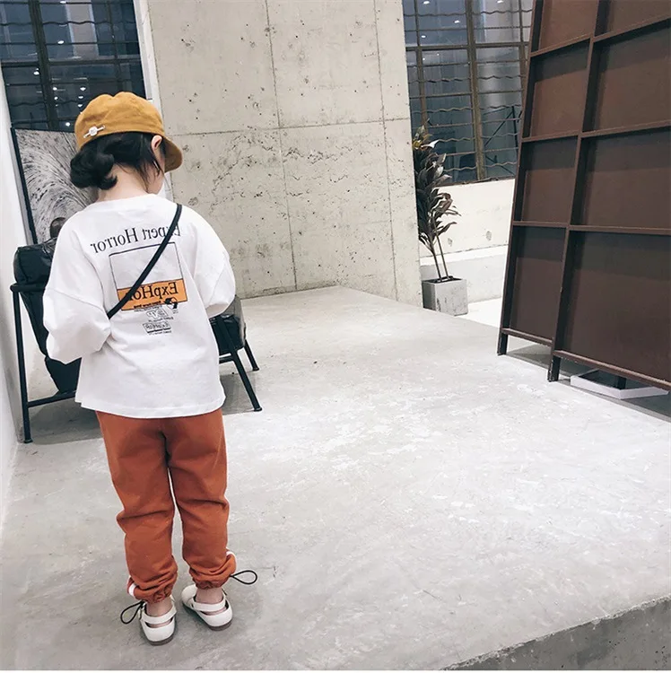 New Style Autumn Casual Western Style Sports New Style Girls' Shirt Trousers Drawstring