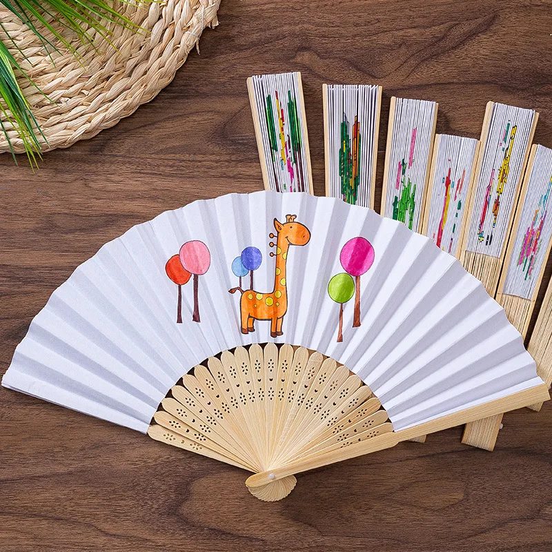 Paper Hand Fan Painting Fans 50pcs Fan Decorative Fans 50pcs