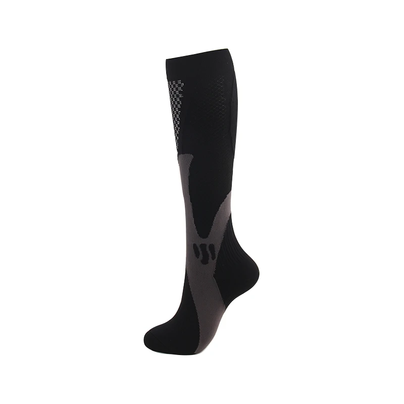 Black Moda Socmark, женские и мужские компрессионные чулки, удобные, рельефные, мягкие, для поддержки ног, тянущиеся, воздухопроницаемые чулки - Цвет: Black