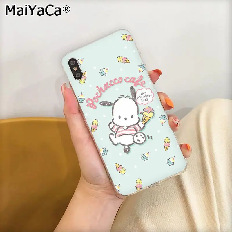 A6 MaiYaCa милый мультфильм Pochacco прозрачный ТПУ чехол для телефона Apple iphone 11 pro 8 7 66S Plus X XS MAX 5s SE XR fundas Cover - Цвет: A6