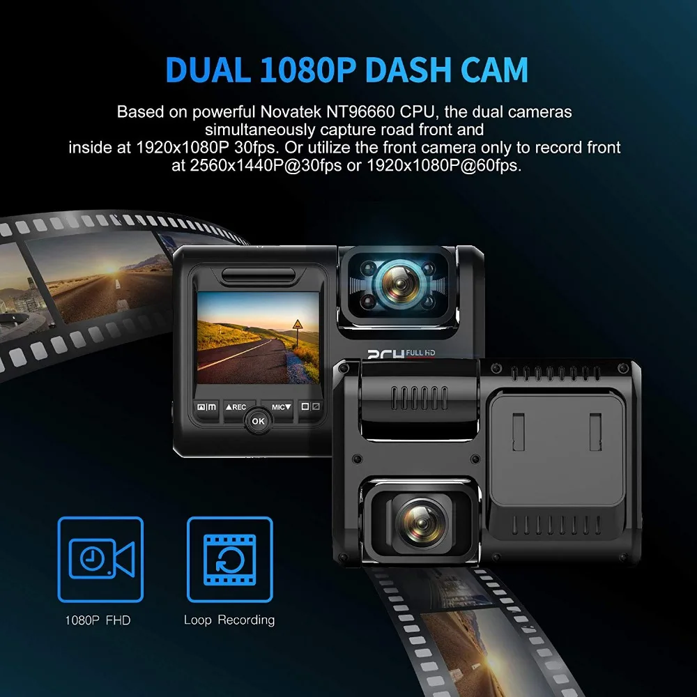 2 Inches IPS HD Night Vision Dash Cam Front and Rear Dual Camera 4K Dashcam  WiFi GPS Car Dash Camera Dual Lesn Sony Dashcam 4K Box4K Car DVR - China  Dual Camera