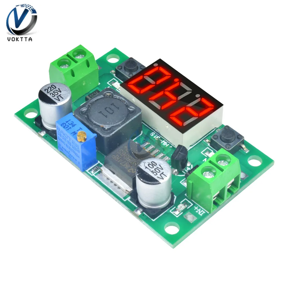 10 шт. DC понижающий преобразователь модуль LM2596 регулятор напряжения светодиодный вольтметр