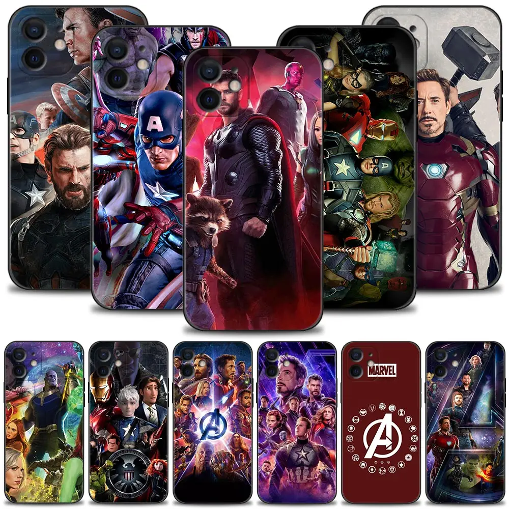 Чехол для телефона Apple iPhone 13 12 11 Pro Max Mini XS XR X 7 8 Plus 6 6S SE 2020 Обложка Marvel Мстители война