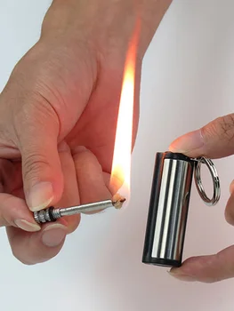 

Flint Fire Starter Matches Match Lighter Keychain Kerosene Free Fire Lighter Outdoor Camping Survival Tools