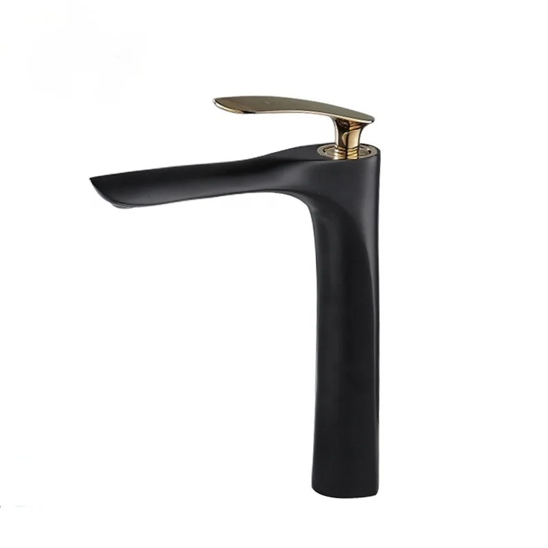 

Wholesale Trade Assurance Gold and Black Brass Faucets Mixers Taps For Bathroom Deck Mount Basin Water Tap BF7254