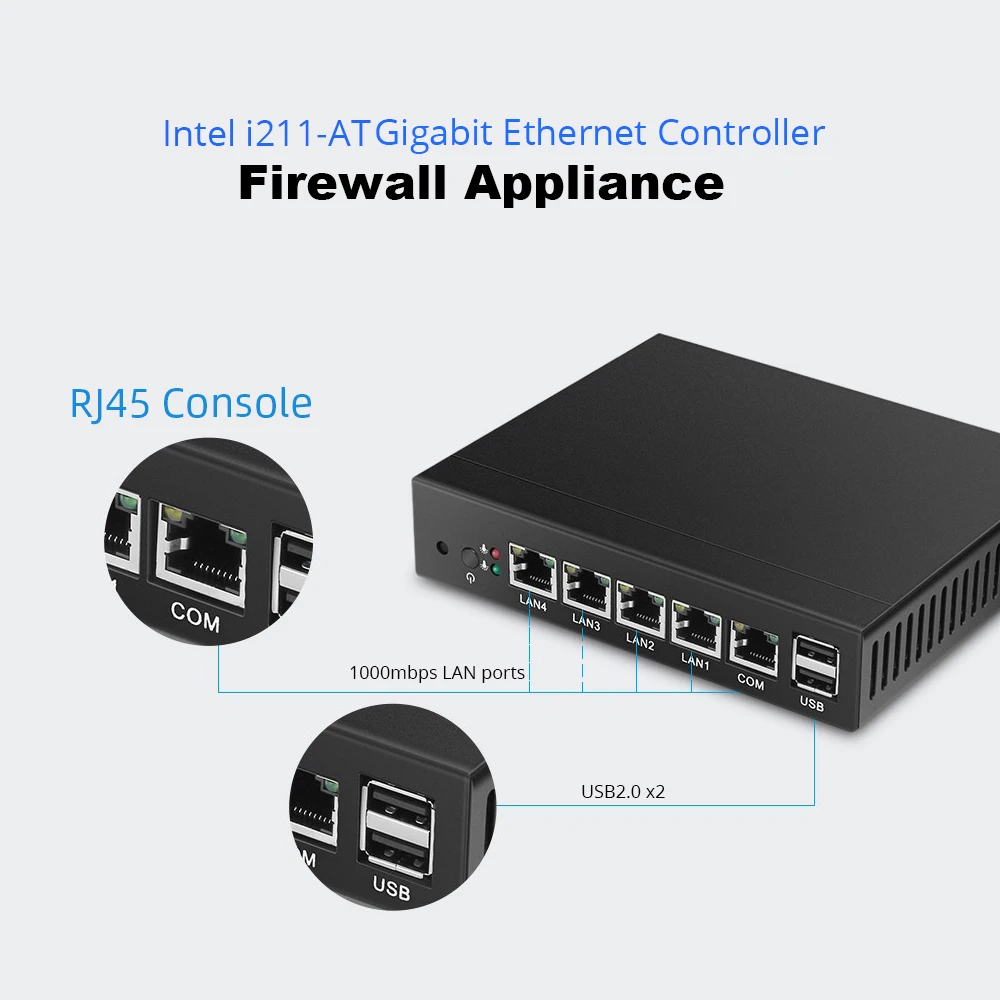Устройство брандмауэра XCY мини ПК Intel Celeron J1900 J1800 4x Gigabit Ethernet i211 NIC поддержка Pfsense