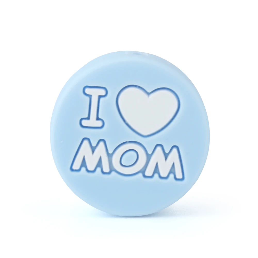 57 Keep& Grow 10 шт Силиконовые Бусины Mini I Love Mom силиконовые бусины для прорезывания зубов силиконовые грызуны DIY Изготовление ожерелья подвеска детские товары - Цвет: 57