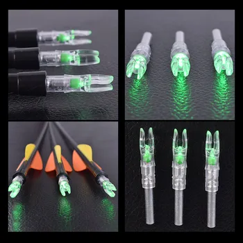 

6pcs Hunting Archery Arrow ID6.2mm Shaft LED Lighted Nocks Automatically Lighted Bow String Activated LED lighted Nock