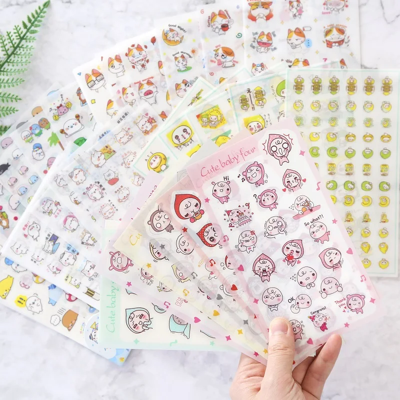 

Kawaii Transparent Sticker Cute Cartoon Animals Sticker Pvc Stationery Stickers Diary Sticker Scrapbook Decoration Children Gift